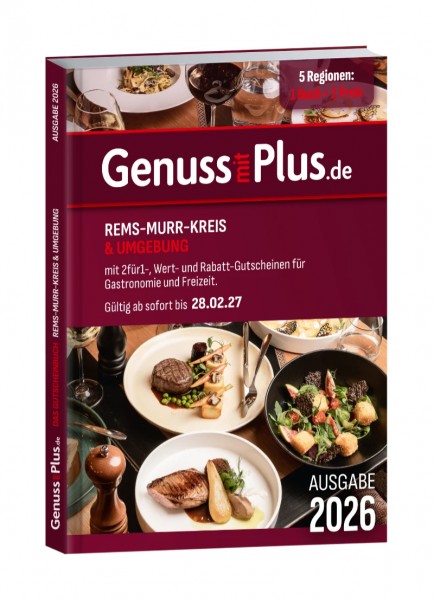 Gutscheinbuch Genuss mit Plus Rems-Murr-Kreis 2026