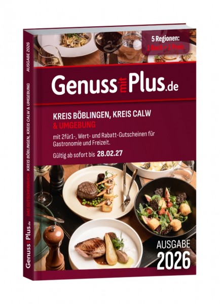 Gutscheinbuch Genuss mit Plus Böblingen und Calw 2026